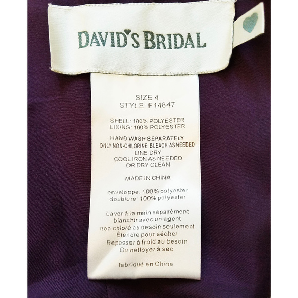 David's Bridal Short Crinkle Chiffon Dress Sz 4 - Picture 5 of 7